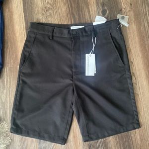 Men’s black flat front shorts